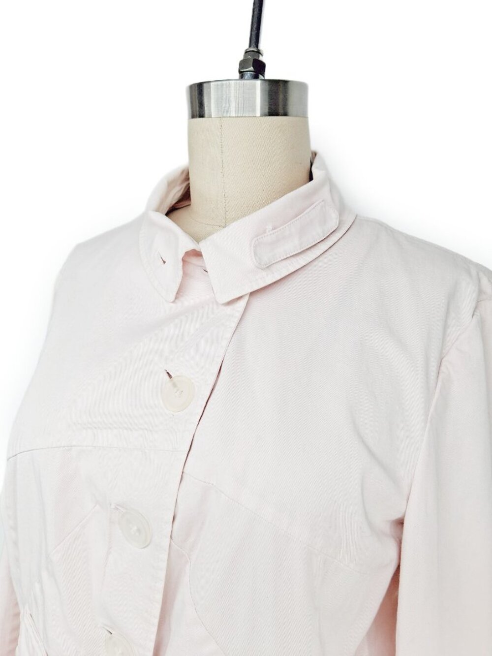 JIL SANDER Vintage 90s Cotton Jacket Pale Pink Light Weight Minimalist Italy 36 - Picture 4 of 13